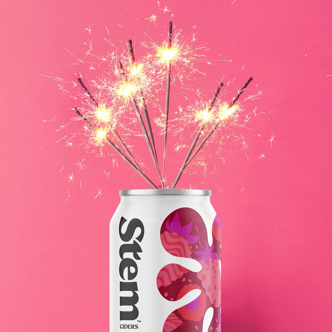 IG New Years Raspberry Can with Sparklers